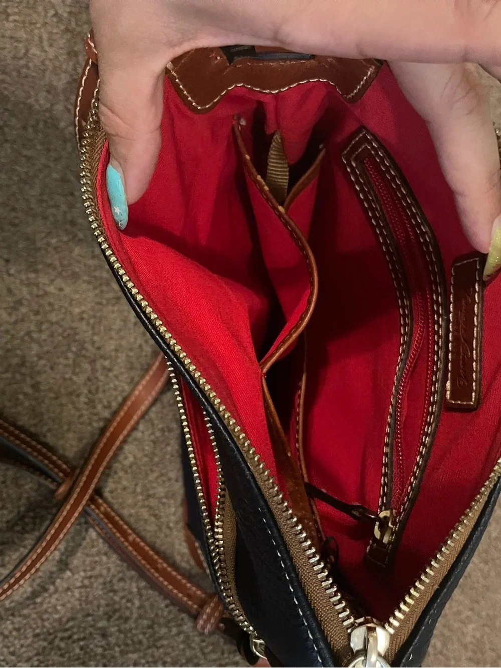 Dooney & Bourke Pebble Leather Crossbody Bag - Midnight Blue